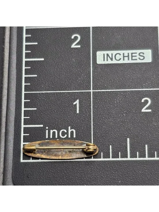 Antique Sterling Guilloche Lingerie Pin/Brooch 1 1/16" White Signed RD 1906 RH - Picture 10 of 10